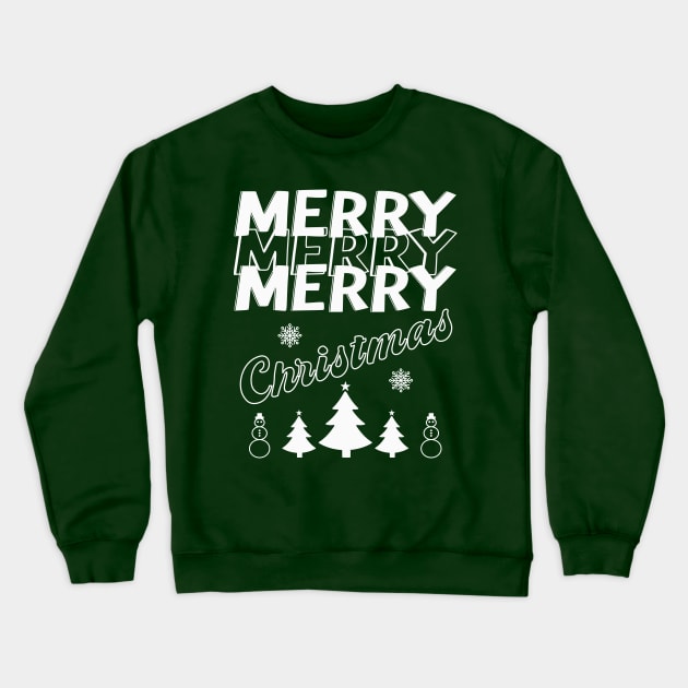 Merry Merry Merry Christmas Crewneck Sweatshirt by Blended Designs